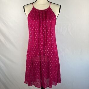 Ella Moss Fuschia Pubk Lurex Halter Dress M